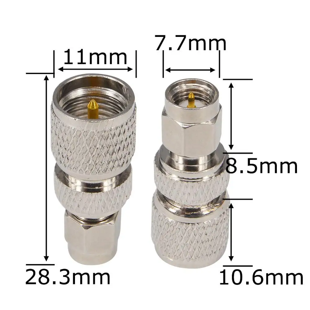(50 шт./лот) никелированный SMA штекер на Mini UHF прямой разъем RF коаксиальный адаптер |