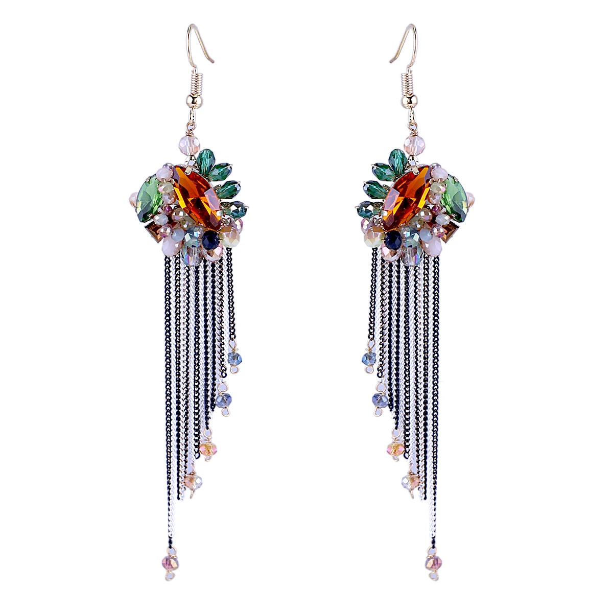 Новое поступление серьги с кристаллами для женщин и девушек позолоченные