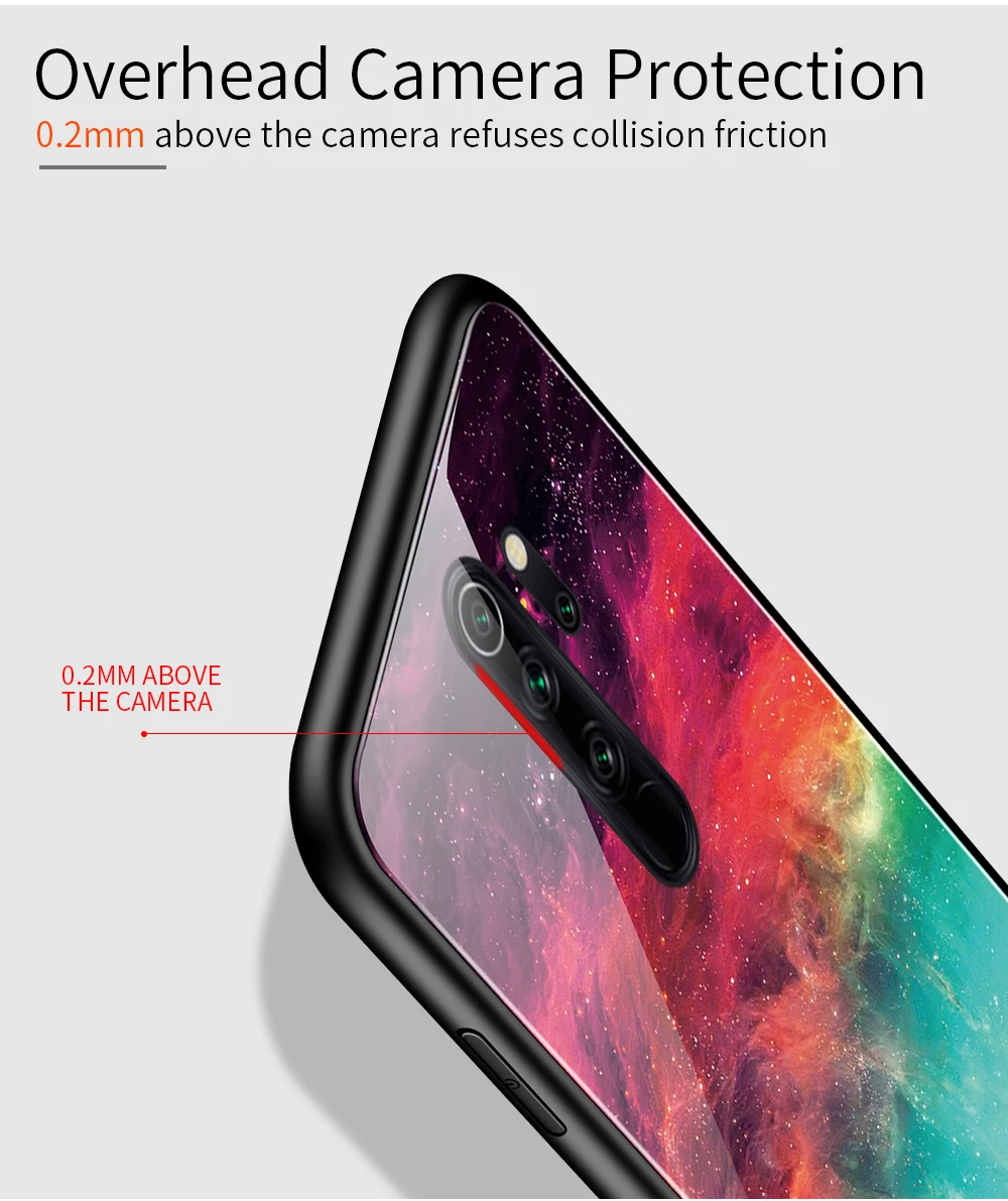 Чехол из закаленного стекла с градиентом для Xio mi Red 8A 8 k20 Note PRO note7 pro задняя крышка