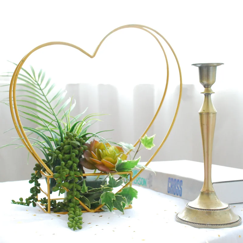 Креативная позолоченная кованая железная металлическая подставка для цветов в