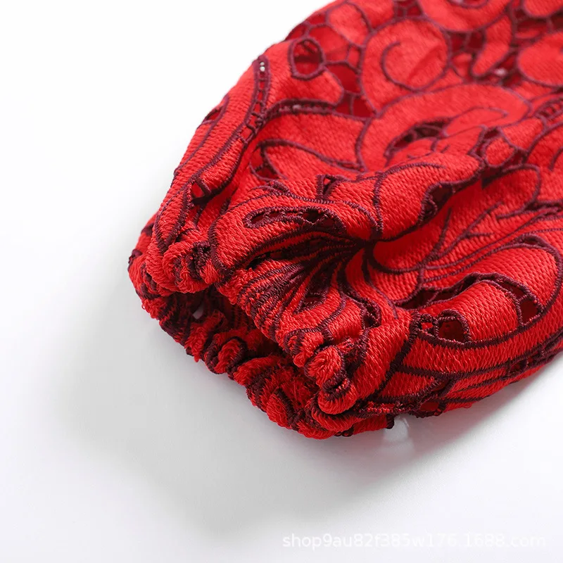 

Summer Dress Women 2021 Spring Sweet Lantern Sleeve Hook Flower Ladies Dress Korean Printed Prom Evening Party Dress