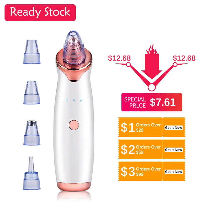 Электрический вакуумный пылесос для очистки лица удаление черных точек машина