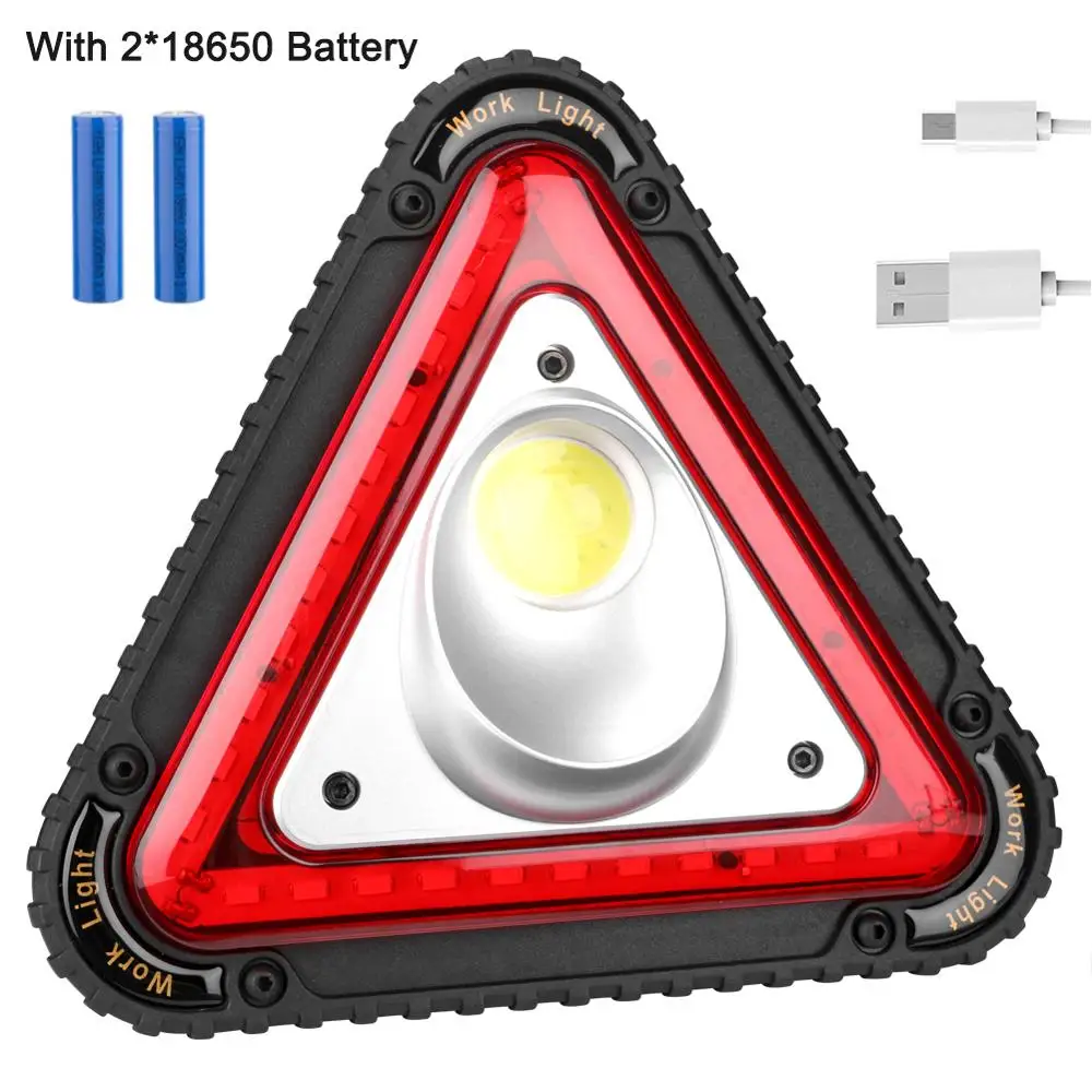 9W With Battery Портативный Треугольники Предупреждение Светодиодный прожектор светильник 4 режима COB светодиодный автомобиль ремонтные работы лампы многофункциональная ручка Походный светильник поиск светильник - Мощность в ваттах: 9W With Battery