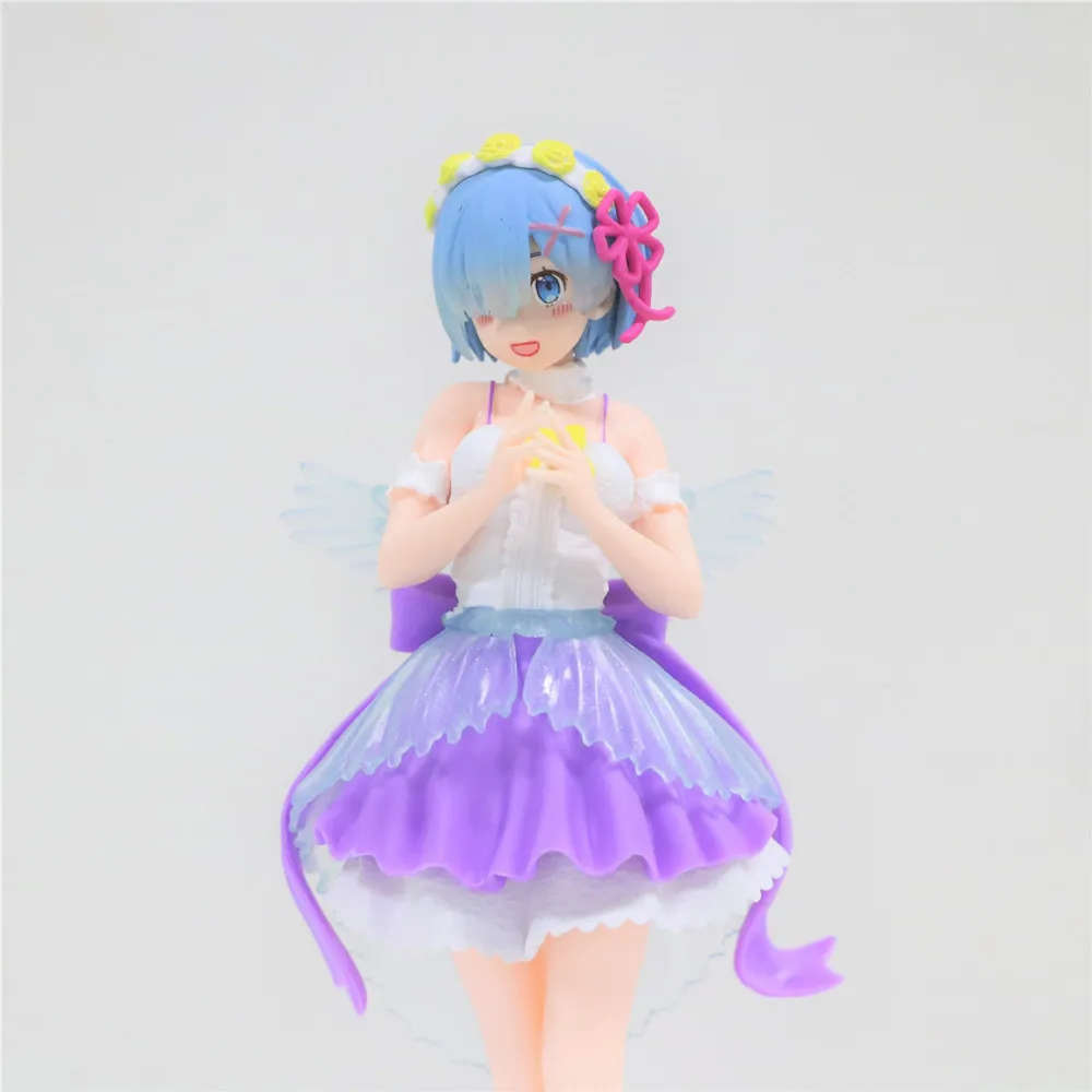 

New 19cm purple skirt sakura base Rem Figure Re:Life In A Different World From Zero kawaii girl PVC model Collection Toy