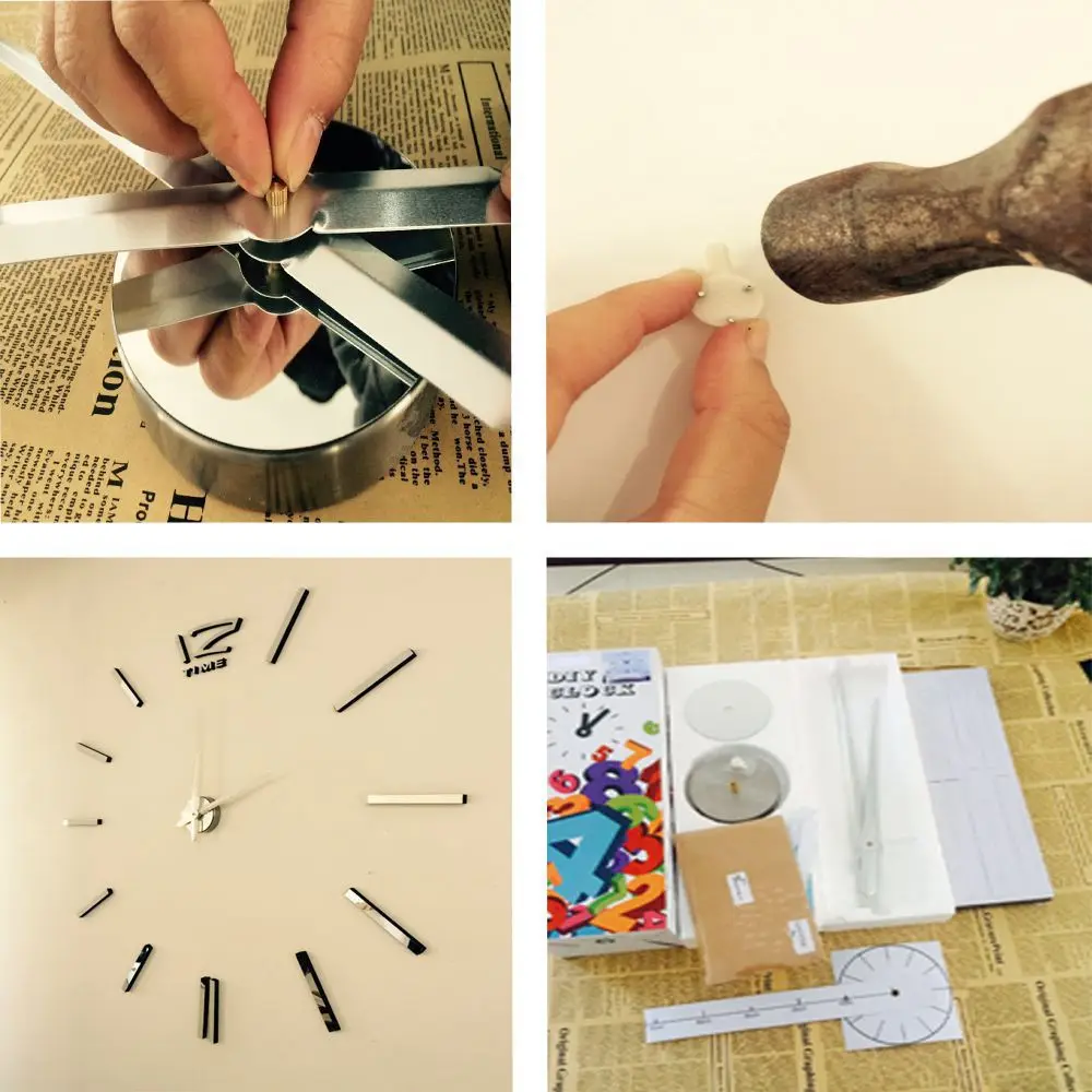 Большая наклейка для настенных часов Современный дизайн DIY часы искусство 3D Декоративные Висячие большие настенные домашние декоративные часы бесшумные