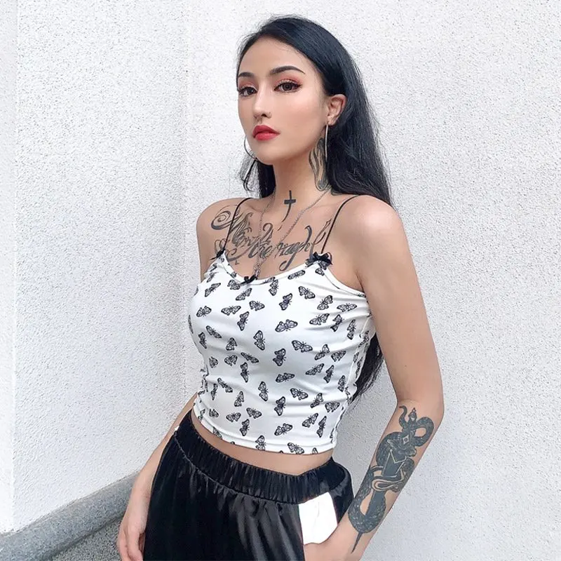 

Women Butterfly Print Tank Top Vest Top Summer Fashion Sleeveless Animal Print Top