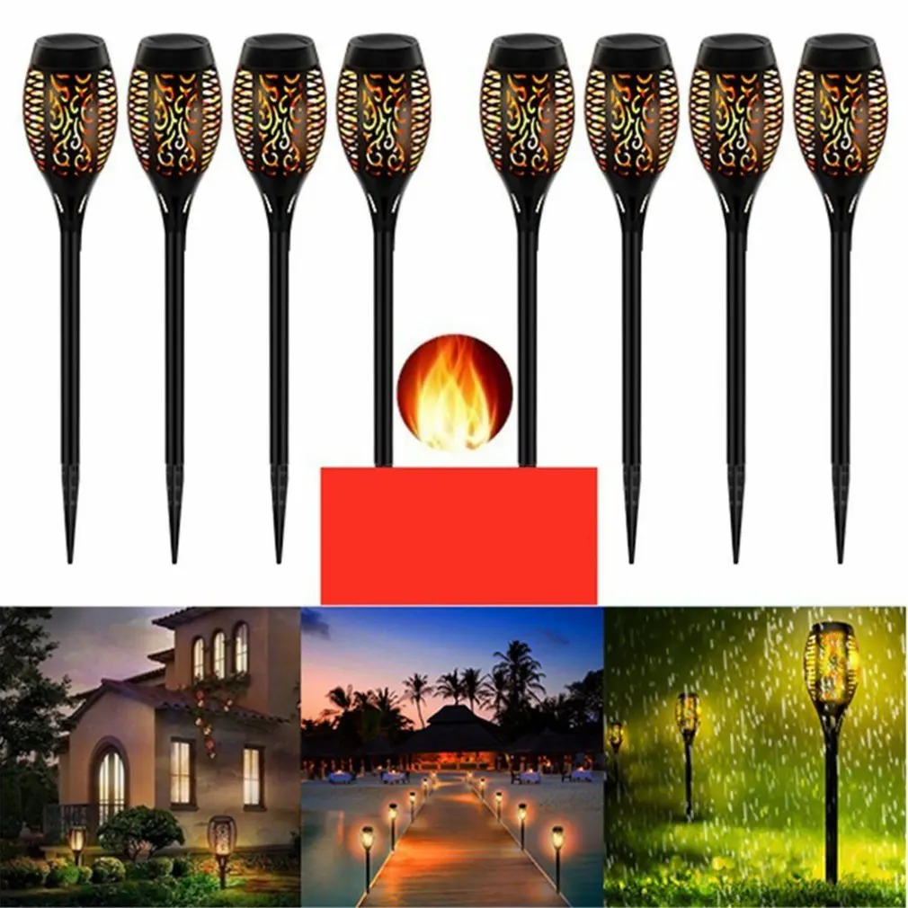 New 12Led Solar Flame Lamp Outdoor Induction Torch Garden Courtyard Ground Decorative Landscape |