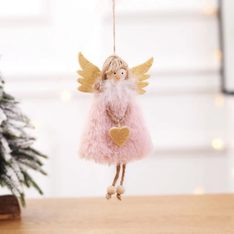 

Plush angel doll with wing cute girl christmas decorations for home kids gift christams tree decorations Xmas happy new year