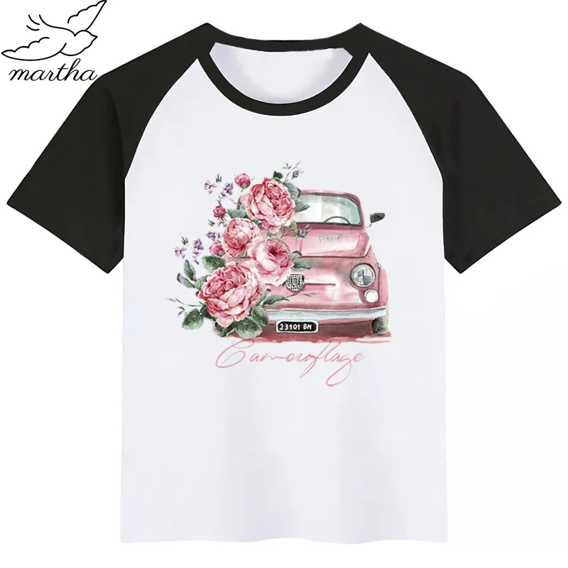 Забавная летняя детская футболка для мальчиков и девочек с изображением цветов