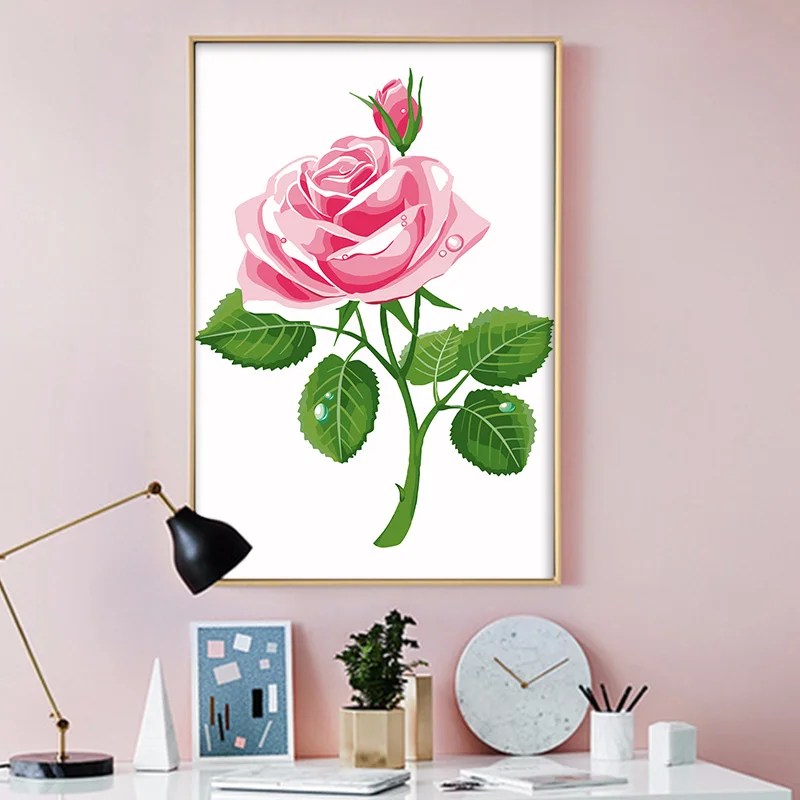 DIY Цифровая живопись Цветок Птица Язык цветок креативное искусство Гостиная для