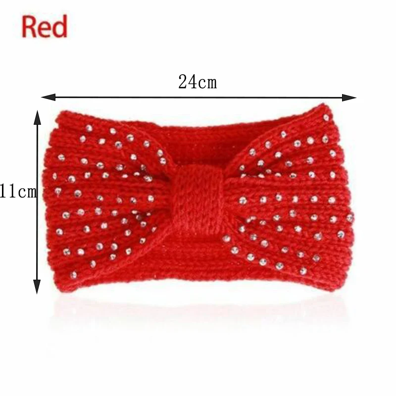 

Girls Winter Elastic Makeup Rhinestone Knot Headbands Woolen Knit Diamond Hairband For Women Bezel Womens Hair Accessories