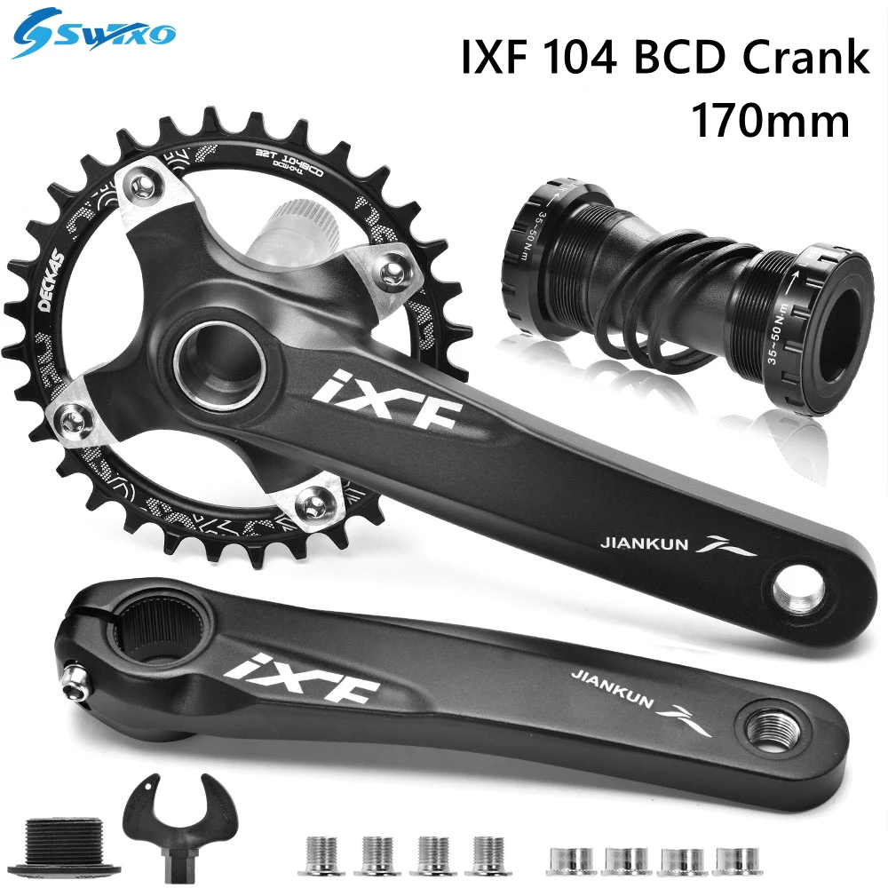 IXF 104BCD bisiklet aynakol alüminyum alaşım 170mm MTB bisiklet krank BB alt braketi bisiklet parçaları Shimano FSA dev