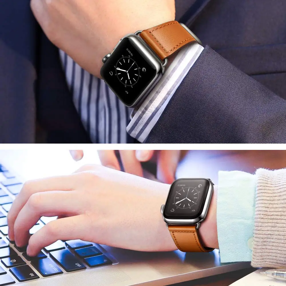 Ремешок для Apple watch 44 мм 40 iWatch 42 38 ремешок из натуральной кожи часов iwatch series 6 se 5 4 3 |
