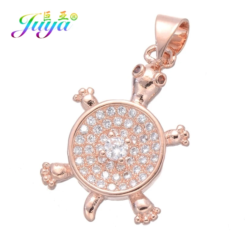 Juya DIY золото/серебро/розовое золото бабочка лебедь черепаха кошка крест кошка подвеска Подвески для женщин Модный кулон, ювелирные изделия для изготовления - Окраска металла: Rose Gold