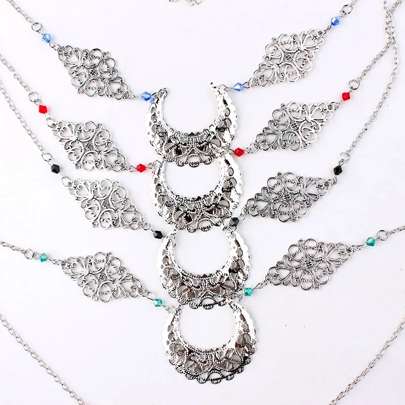 Best Selling Vintage Style Hollow Moon Argyle Head Chain Crystal Stone Beads Hair Jewelry for Women | Украшения и аксессуары