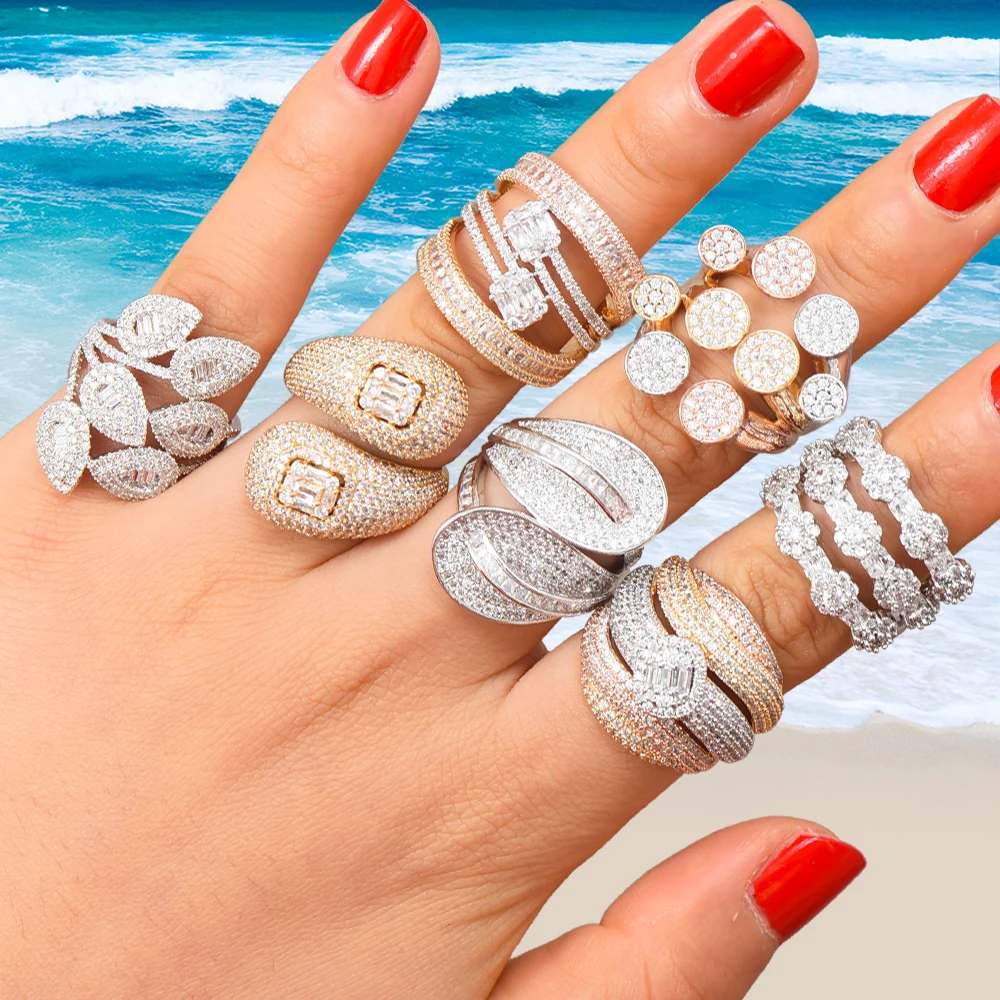 Женское Сверкающее кольцо missvikki роскошные свадебные с кубическим Цирконом