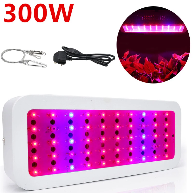 300W Светодиодный светильник для выращивания, полный спектр для выращивания в помещении, теплица, овощи, растительный светильник 200 Вт/300 Вт/400 Вт/600 Вт/800 Вт/1000 Вт/1200 Вт - Испускаемый цвет: 300W