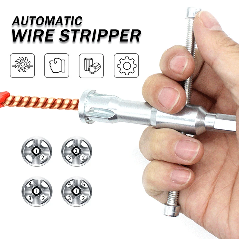 

Electrician General Automatic Wire Stripper Twisted Wire Tool Quick Stripper Line Cable Peeling Twisting Connector Wire Stripper