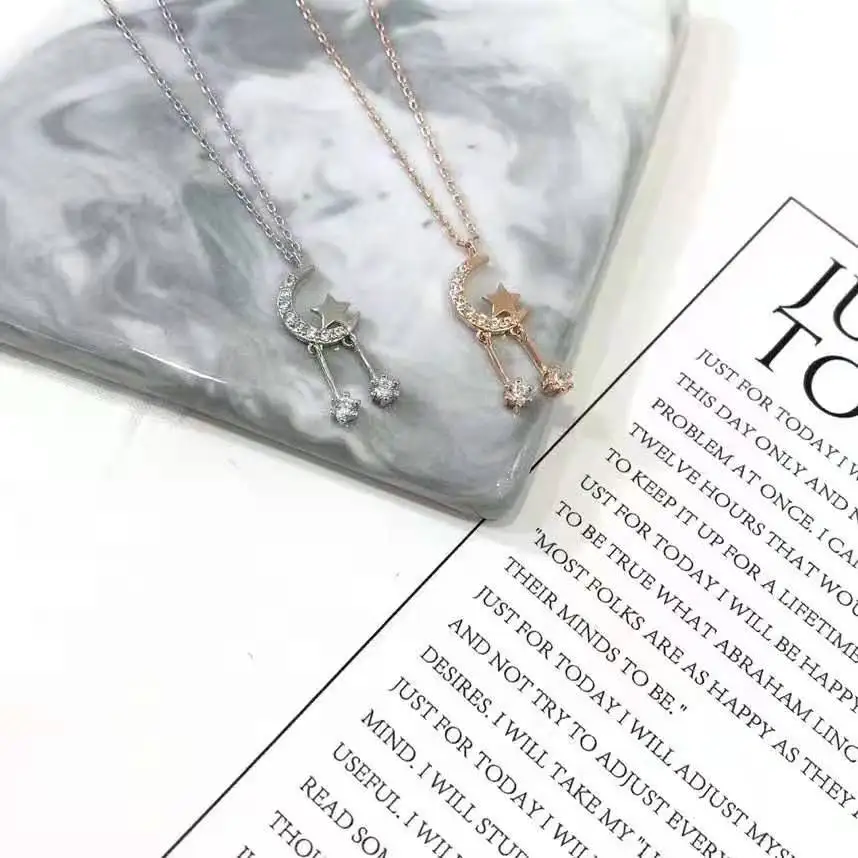 

Star Moon Necklace Design in pure silver