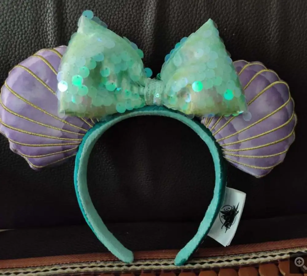 

Новая повязка на голову маленькая Русалочка пурпурная Ариэль уши Минни Маус подарок