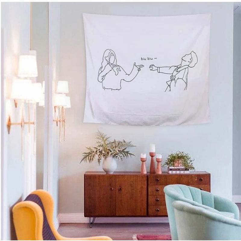 Пара Line Draw гобелены художественный настенный гобелен абстрактные картины