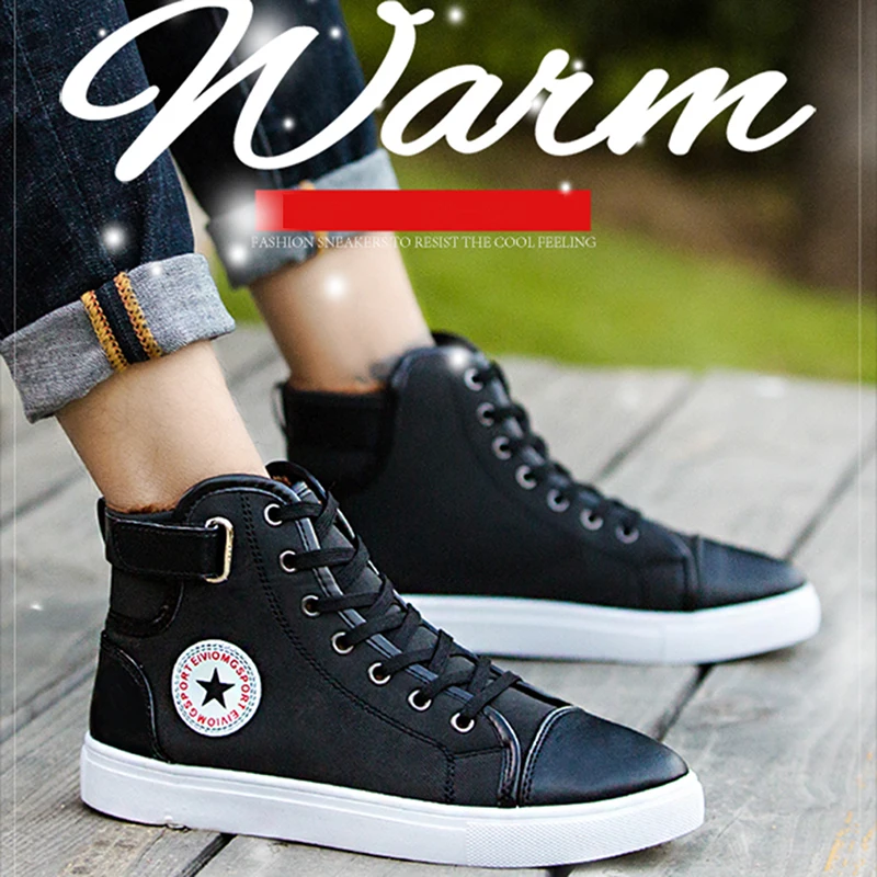 Модная зимняя теплая мужская повседневная обувь мужские кожаные туфли Лоферы до