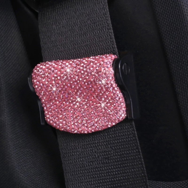 

Car Seat Belt Clip Rhinestone Decoration Seat Belt Adjuster Girl Car Accessories
