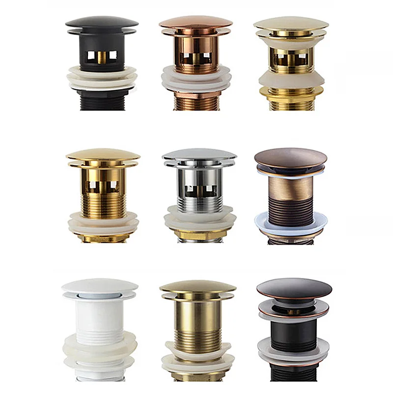

2021 NEW Bathroom Basin Sink Pop Up Drain Stopper Bathroom Faucet Accessories Brass Matt black/Chrome/Rose Gold/Brushed Gold