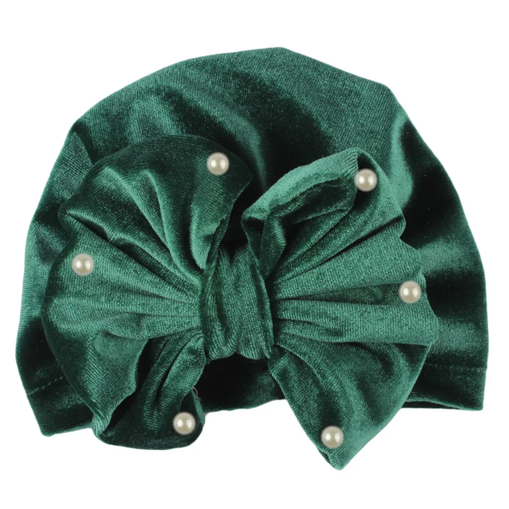 Детский жемчужный индийский головной убор с бантом детский пуловер шапка для