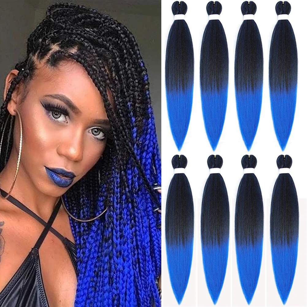 

Dansama Easy Brading Hair 24Inch Yaki Straight Synthetic Hair Pre-Stretched Easy Jumbo Braids Ombre Braiding Hair Extensions