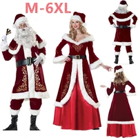 m 6xl christmas santa claus costume cosplay santa claus clothes fancy dress in christmas men 7pcslot costume suit for adults