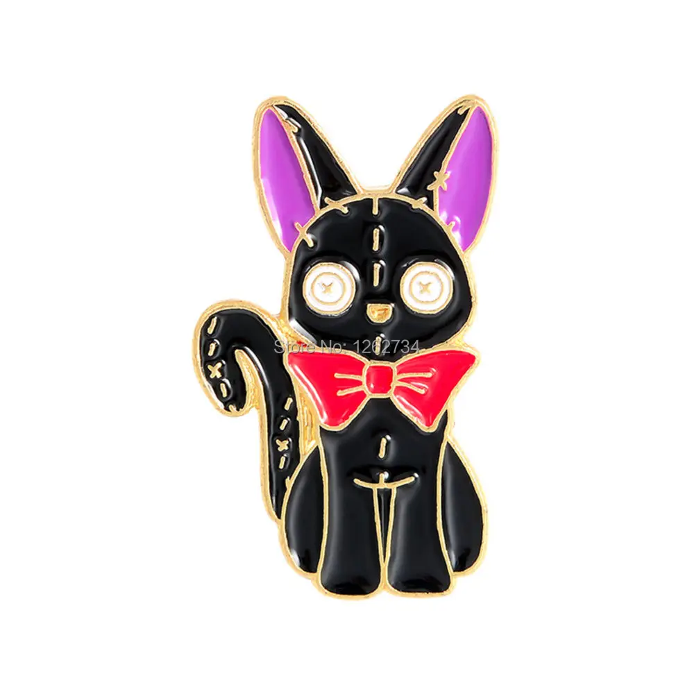 20 штук в партии черные и красные Кот Кики Услуги брошь виде цифры булавки для