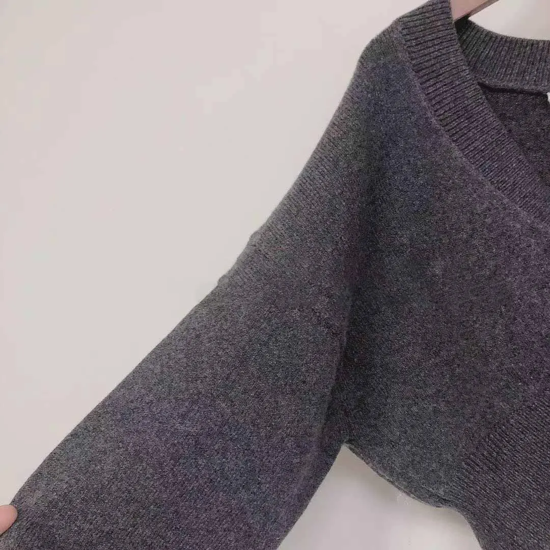 

Early Spring 2021 New Short Solid Color Deep V Waistless Fashion Women's Sweater All-match Pullover Sweater Women