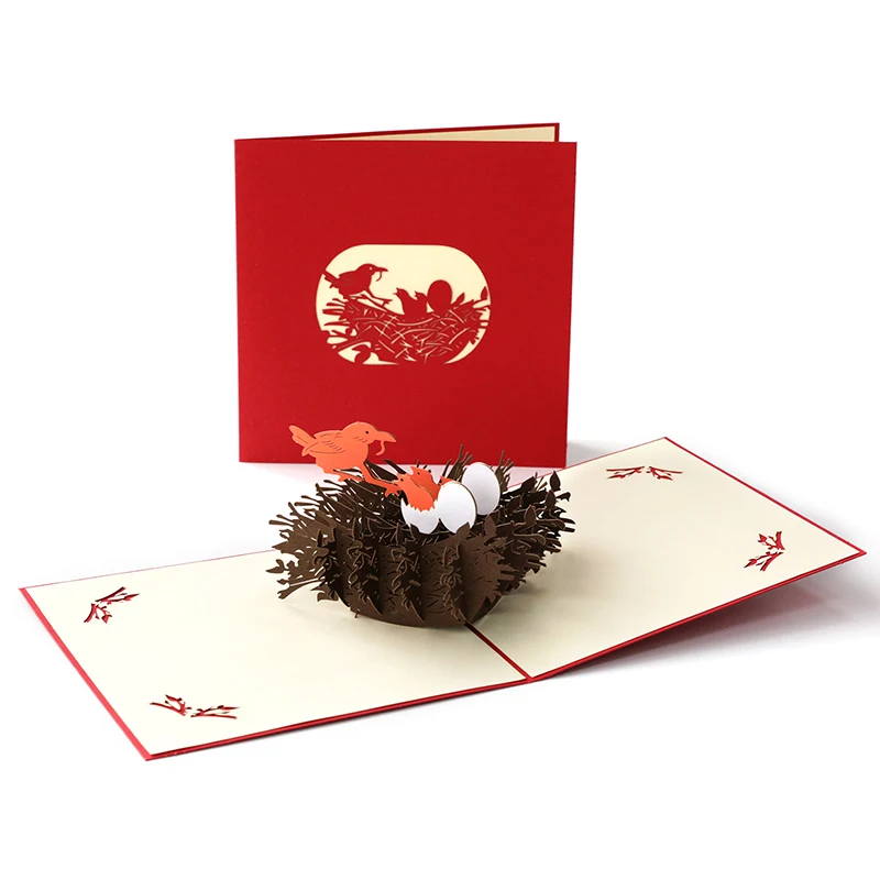 3D открытки на день матери Лазерная вырезка любовь Бумажные крафтовые с конвертом