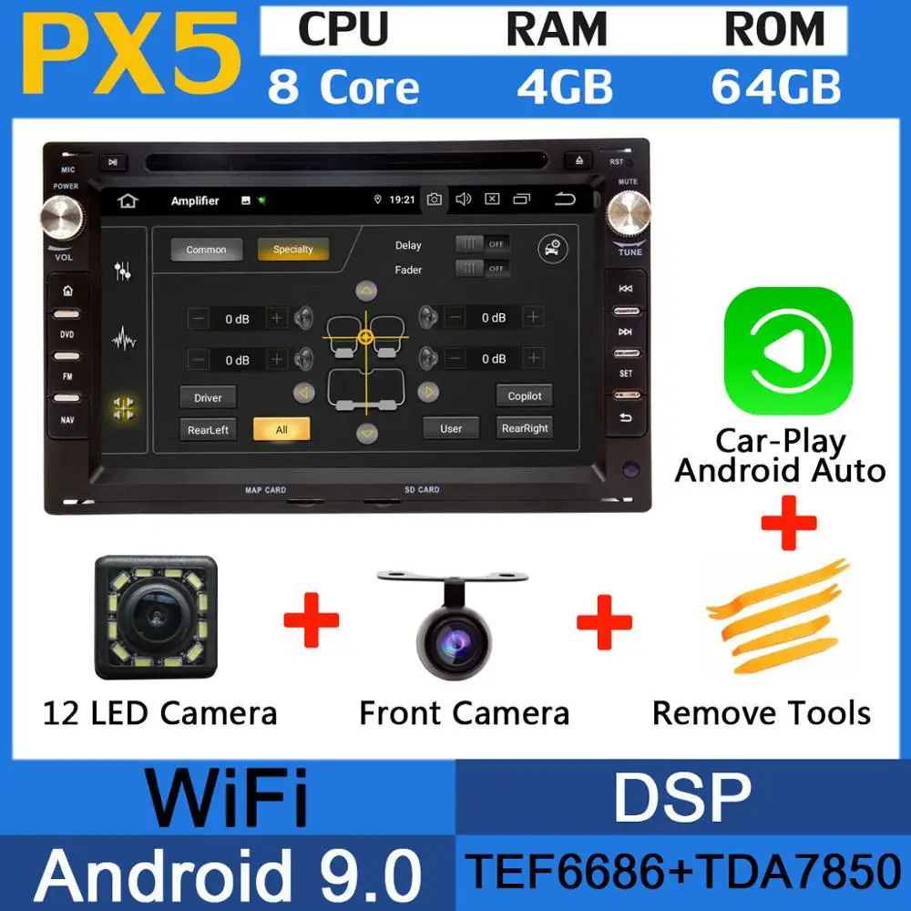 PX5-CarPlay PX6 Восьмиядерный Android 9,0 4 Гб+ 64 Гб USBx5 для Volkswagen VW Bora Polo MK3 MK4 Passat B5 MK5 Sharan GOLF IV Jetta автомобильный радиоприемник gps - Цвет: PX5-CarPlay