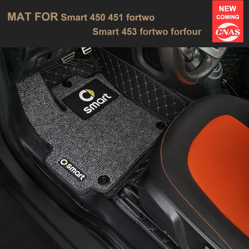 

Custom Car floor mats for smart 451 450 smart 453 fortwo forfour Custom auto foot Pads automobile carpet cover