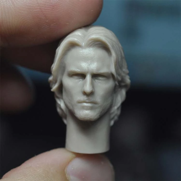 

1/12 Scale The Final Samurai Tom Cruise Unpainted Head Models for 6''Figures DIY