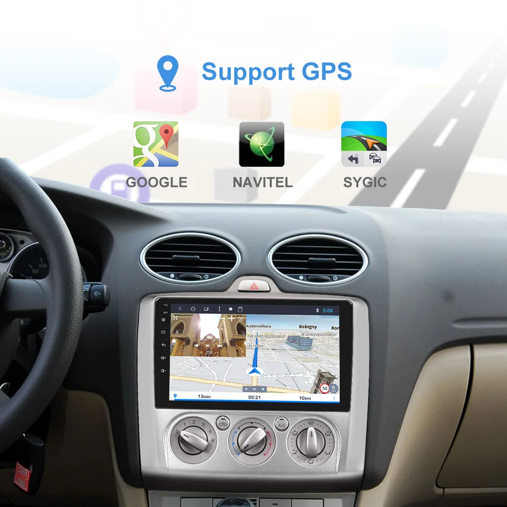 Автомобильный мультимедийный dvd-плеер для Ford Focus 2 MK2 2Din Android 9,0 Авторадио с навигацией gps стерео магнитола