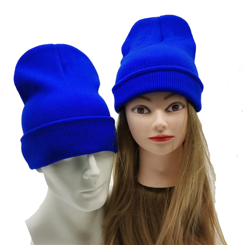 Winter Autumn Solid Color Adult Child Unisex Beanies Hats Large Big Ice Cream Windproof Keep Warm Cold Caps Plus Size Men W24