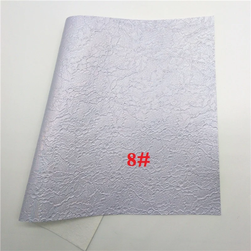 Glitterwishcome 21X29 см A4 размер винил для бантов кружево тиснение искусственная ткань, синтетическая искусственная кожа листы для бантов, GM608A - Цвет: 8
