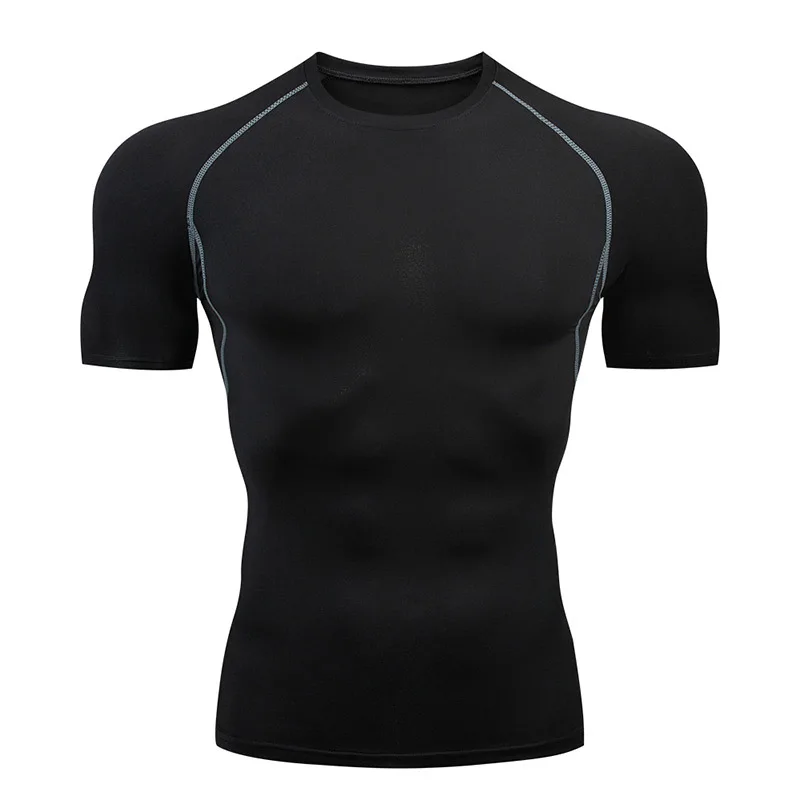 

Summer men's fitness wear running sports T-shirt men's casual sports quick-drying tights sports short-sleeved O-neck top