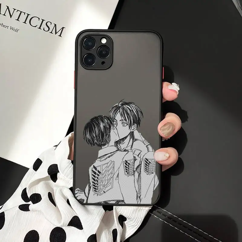 

Attack on Titan Eren Jaeger Phone Case For iphone 12 11 8 7 plus mini x xs xr pro max matte transparent cover