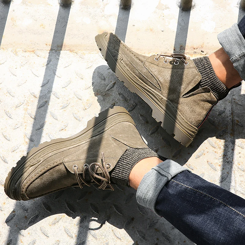 

Handmade Boots High Heel Boots For Men Men's Leather Winter Shoes Vintage Riding Home Casual Sneakers Footwear Work