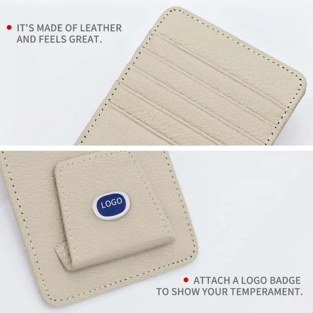 

Car Accessories Visor Organizer Holder PU Leather Card Ticket Storage Bag Glasses Holder Auto logo Sun Visor Organizer For Mazda
