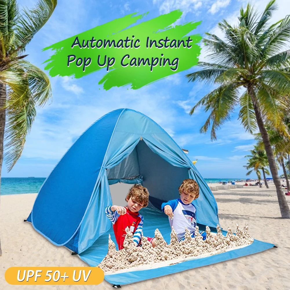

Pop Up Sun Awning Tent Summer Outdoor Beach Tent For Children Play House Sand Tool Toys Camping Sunshade Beach Awning UV-protect
