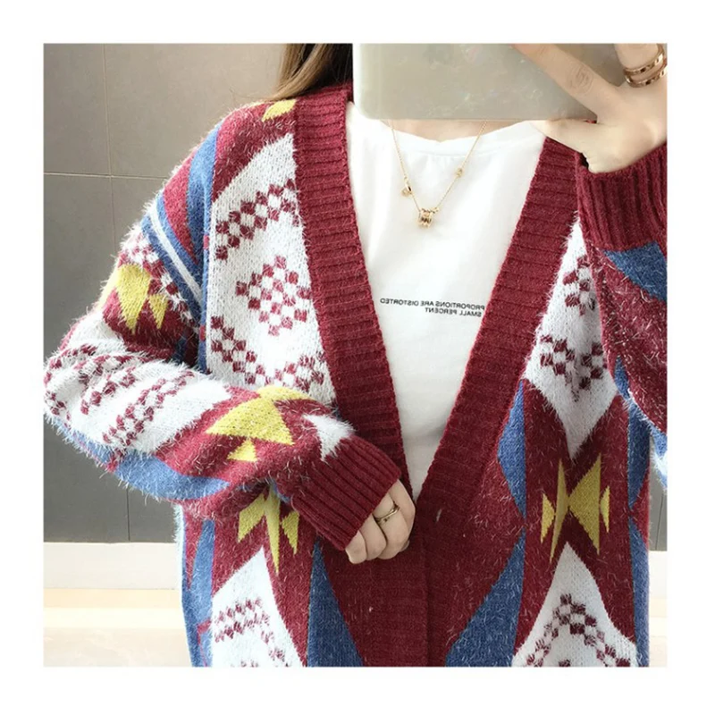 Shellsuning свитер женский осенний трикотажные длинные кардиганы Женская