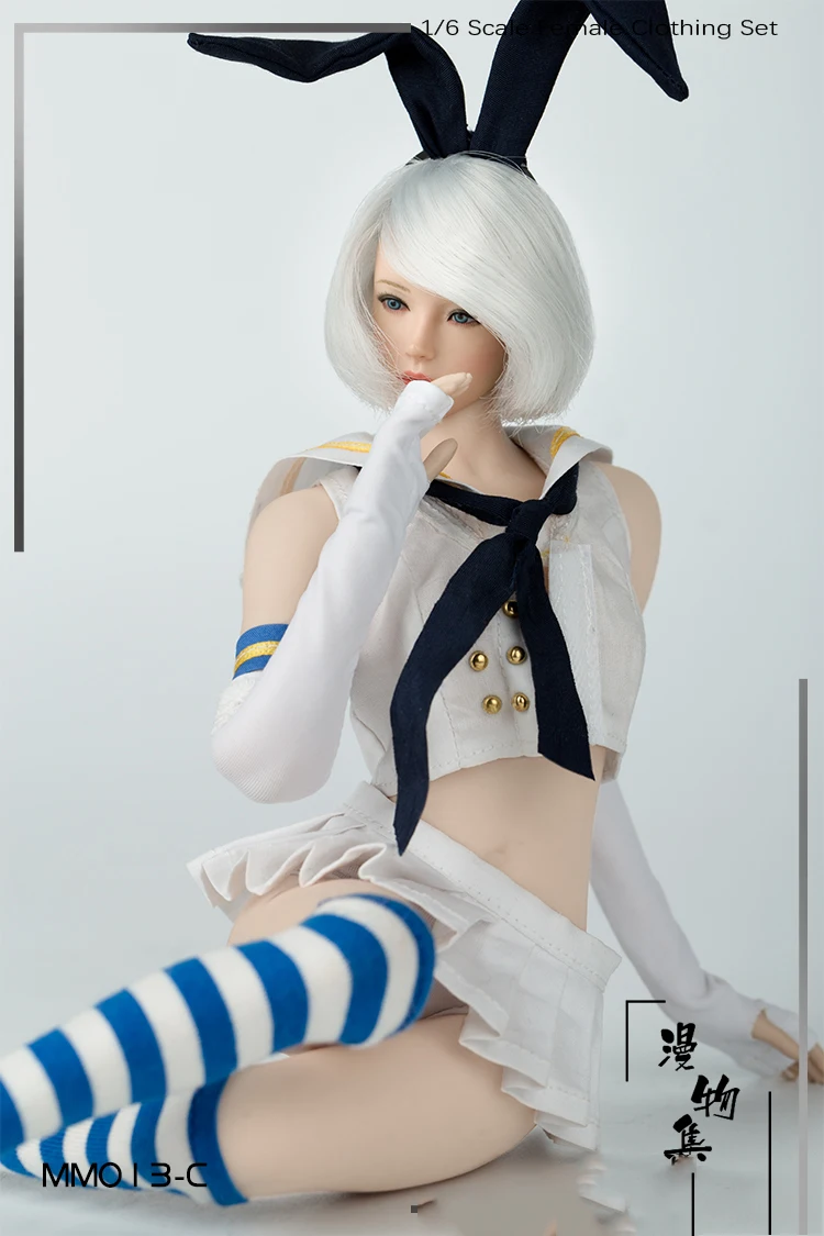 

In Stock 1/6 MM013 Cosplay Sailor Suit Bunny Ears Set Model for 12 inch Action Figure For Collection