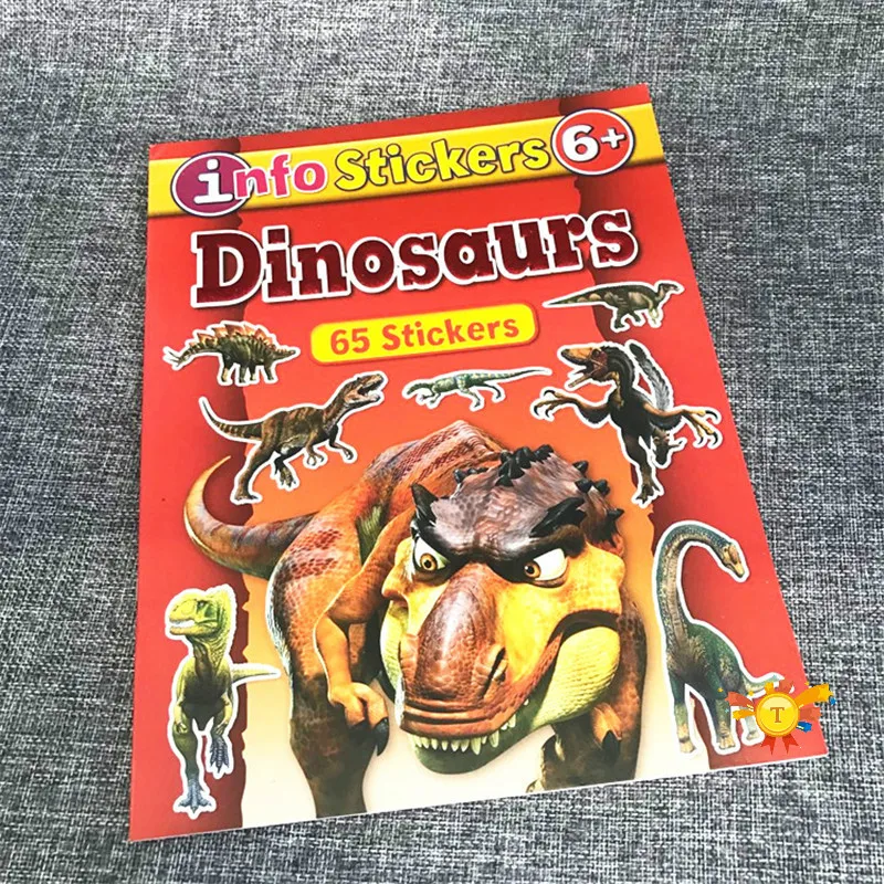 

Dinosaur Sticker Books for Baby Leaning English Story Book with Reusable Stickers Preschool Early Learning Educational Toy