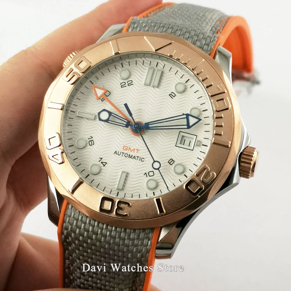 Сапфир Стекло 41 мм часы с белым циферблатом автоматические Для мужчин Дата