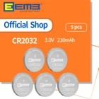 EEMB 5 шт. CR2032 кнопочный аккумулятор 3 в, литиевая батарея CR 2032 210 мАч, батарейки для часов, игрушек, автомобильных ключей, шагомера, весы
